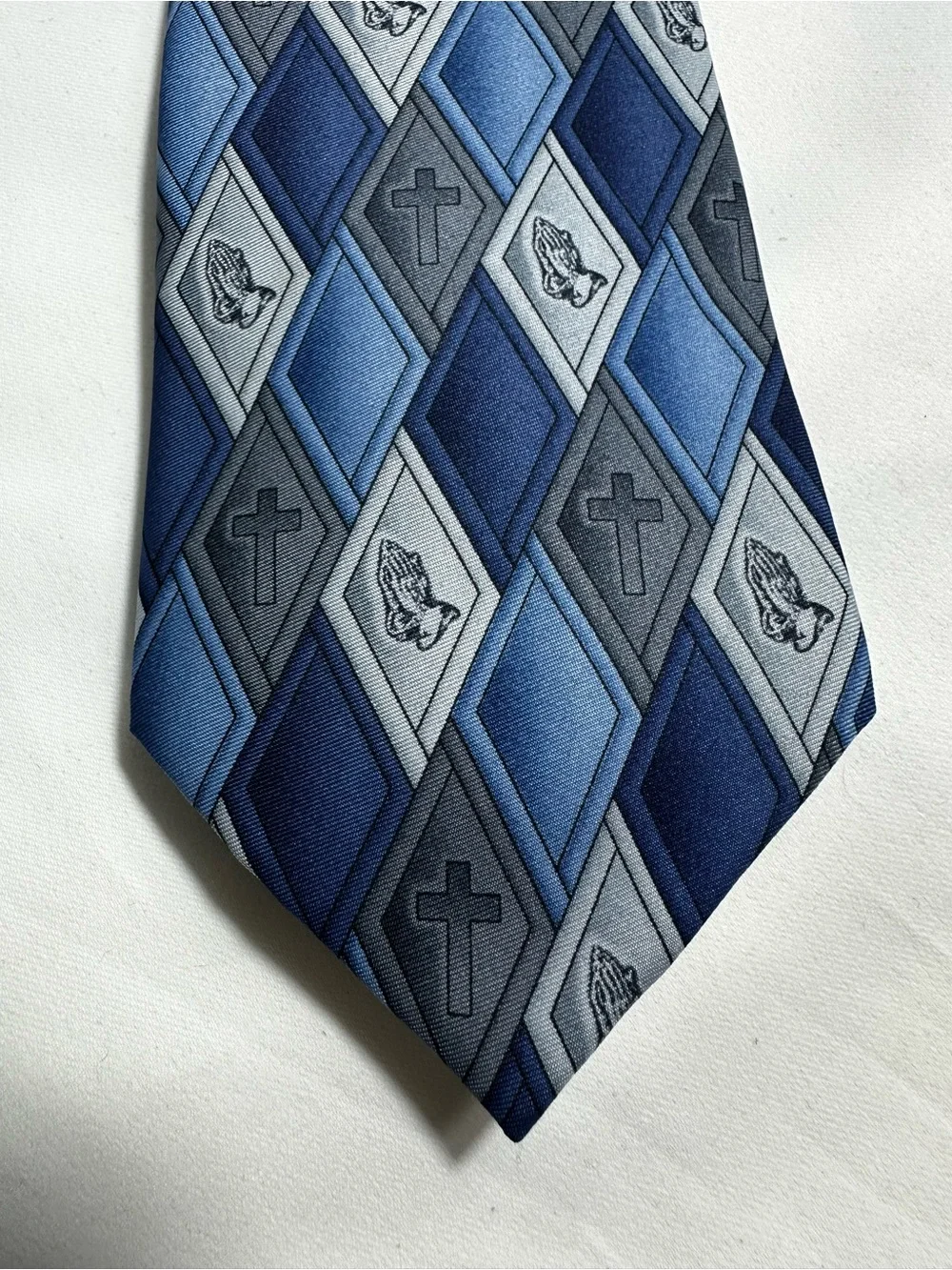A56. Set of 3 Men's Blue and Black Patterned Neckties - Set of Three